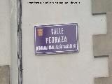 Calle Pedraza. Placa