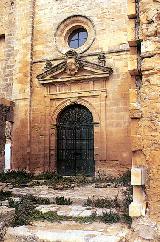 La Mota. Iglesia Mayor Abacial. Puerta del Den. Foto antigua. Antes de reconstruir