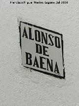 Calle Alonso de Baena. Placa antigua