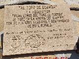 Monumento al Toro de Cuerda. Placa