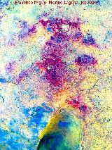 Pintura rupestre de la Mocha. Tratada con Dstretch