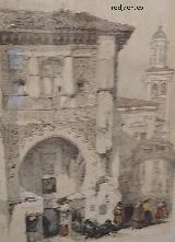 Corral del Carbn. Litografa de 1837 del artista David Roberts. Casa de los Tiros