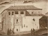 Sinagoga del Trnsito. Dibujo del siglo XVIII de la sinagoga original