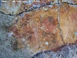 Pinturas rupestres de la Pea del Gorrin VII. Primer zooformo seguido por los otros dos