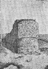 Muralla de Jan. Torren Oculto de la Puerta de Martos. Dibujo de Antonio Prez Lendnez publicado en la revista D. Lope de Sosa