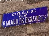 Calle Mendo de Benavides. Placa antigua