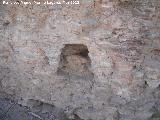Aljibe romano del Cerro Maquiz. Hueco en la pared
