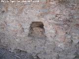 Aljibe romano del Cerro Maquiz. Hueco en la pared