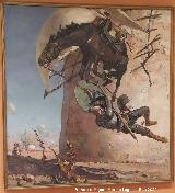Miguel de Cervantes Saavedra. Don Quijote y los Molinos. don Quixote pobre loco. Jos� Moreno Carbonero siglo XX. Museo Provincial de Ja�n
