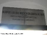 Cementerio de San Eufrasio. Placa a su entrada