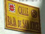 Calle Baja de San Jorge. Placa