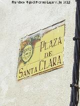 Plaza de Santa Clara. Placa