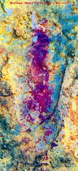 Pinturas rupestres Abrigo Este de las Pe�as de Castro III. Tratada con Dstretch