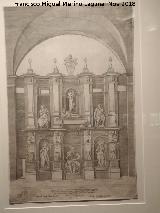 Miguel ngel. Tumba de Julio II 1554 grabado de Pietro de Nobile y Antonio Salamanca. Fundacin Rodrguez Acosta - Granada