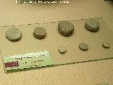 Museo Arqueolgico Ciudad de Arjona. Fichas de juego Ludus latrunculorum de cermica ibero romanas