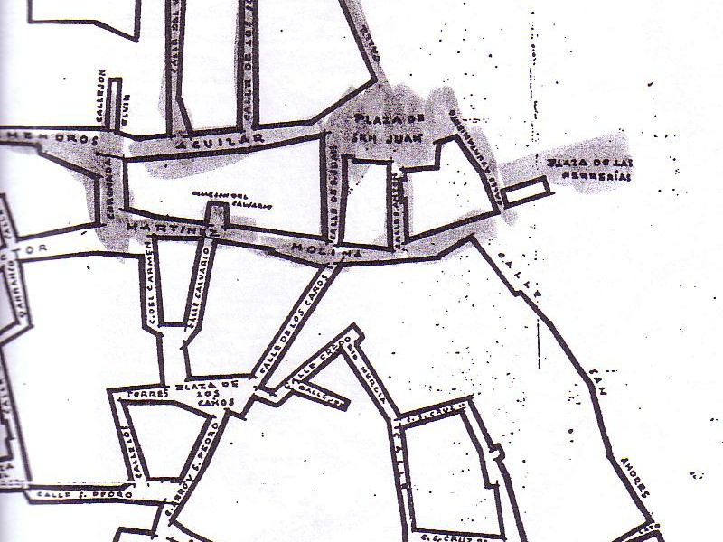 Calle Los Caos - Calle Los Caos. Plano de 1940