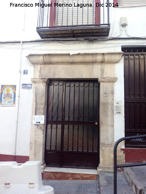 Casa de la Calle Vicente Montuno Morente n 2 - Casa de la Calle Vicente Montuno Morente n 2. Portada