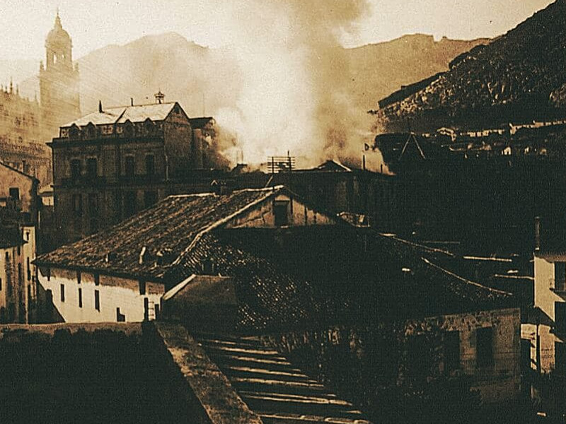 Psito - Psito. El Psito en primer trmino en el incendio de la Diputacin el 25 de enero de 1919
