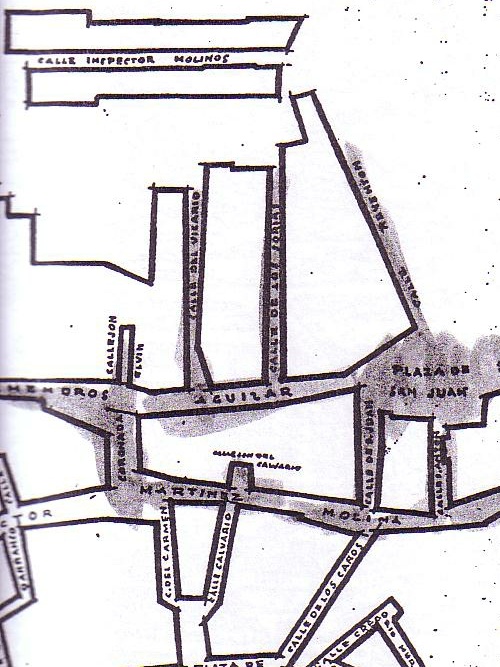 Calle del Vicario - Calle del Vicario. Plano 1940