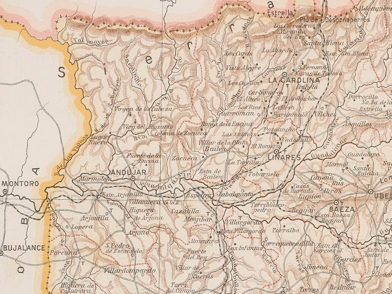 Estacin Baeza-Utiel de Begjar - Estacin Baeza-Utiel de Begjar. Mapa 1910