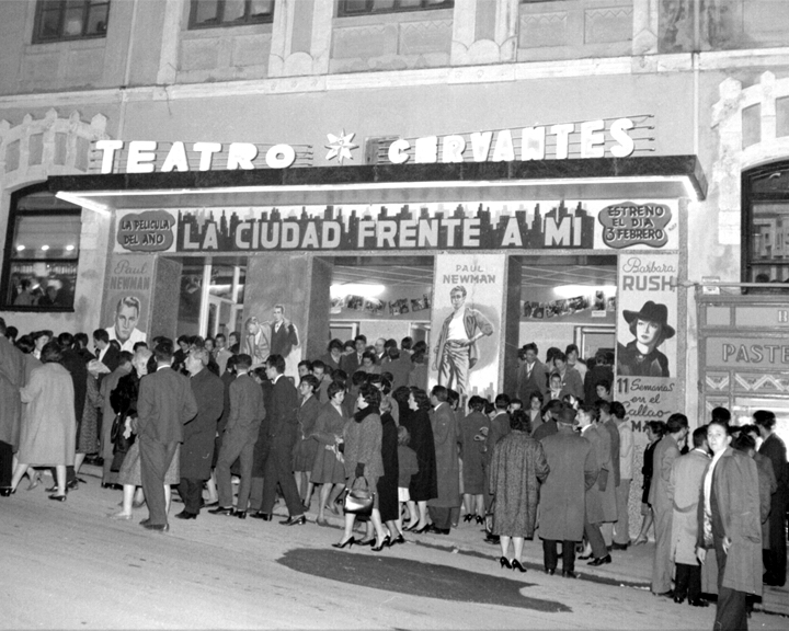 Teatro Cervantes - Teatro Cervantes. Foto antigua. Taquillas