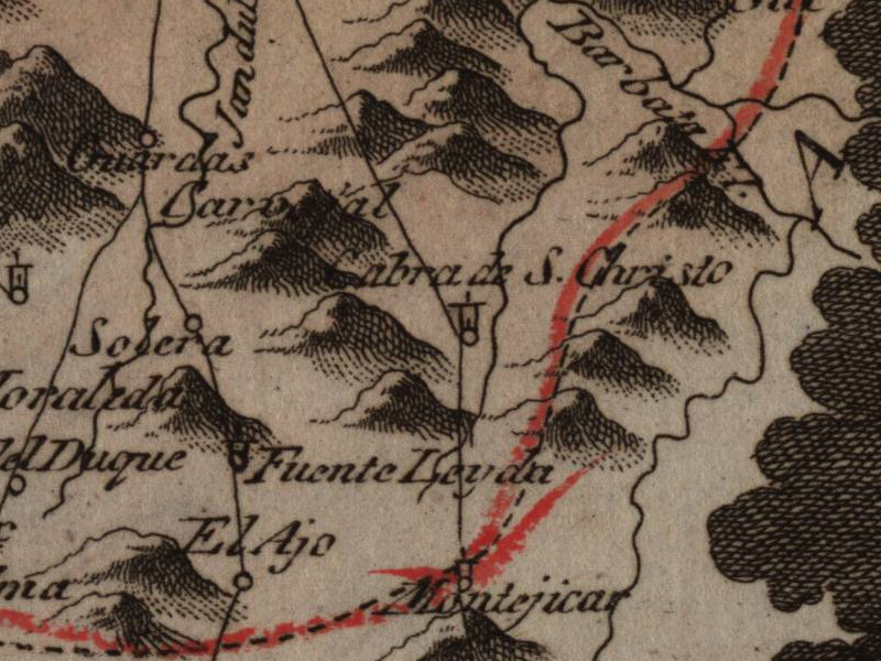 Historia de Montejcar - Historia de Montejcar. Mapa 1799