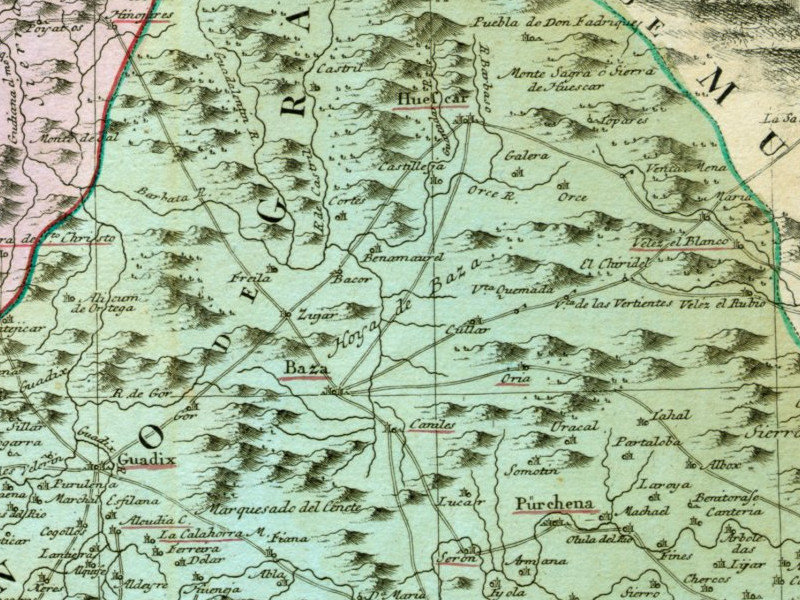 Historia de Galera - Historia de Galera. Mapa 1782
