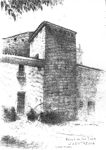 Casa del Santero - Casa del Santero. Dibujo de Cerezo donde se aprecia la casa del santero