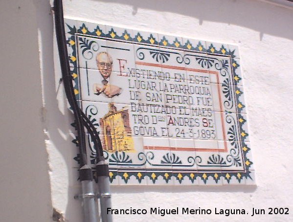 Iglesia de San Pedro - Iglesia de San Pedro. Placa