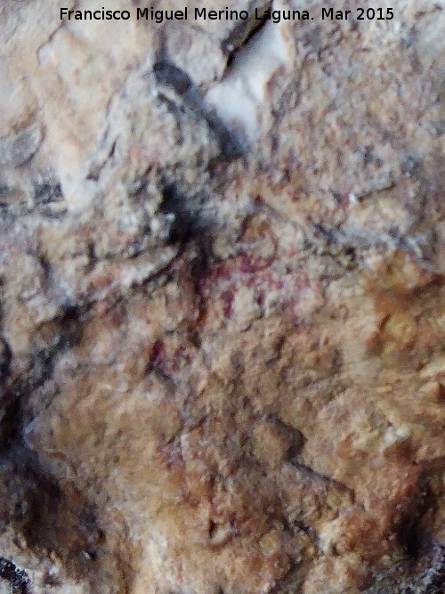 Pinturas rupestres de la Cueva de los Herreros Grupo X - Pinturas rupestres de la Cueva de los Herreros Grupo X. Restos de pintura