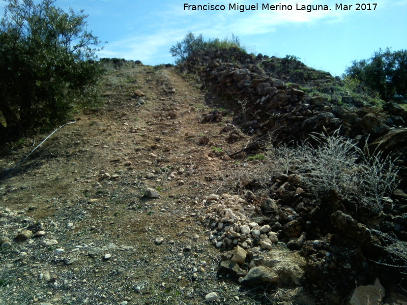 Plaza de Armas del Cerro de La Muela - Plaza de Armas del Cerro de La Muela. Carril atravesando la lnea de muralla