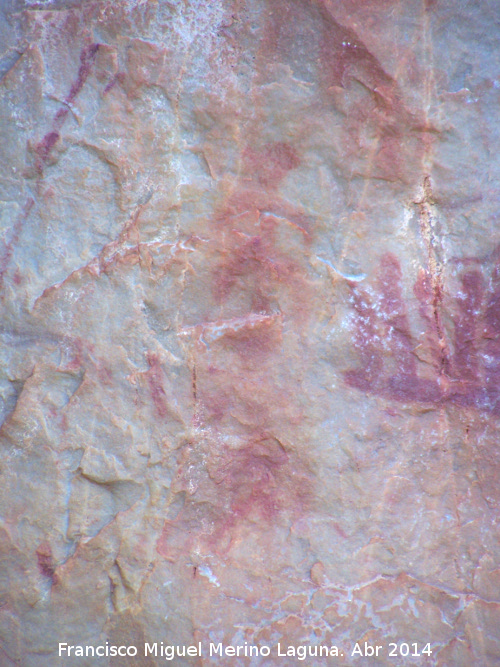 Pinturas rupestres de la Pea Escrita. Grupo VI - Pinturas rupestres de la Pea Escrita. Grupo VI. Antropomorfos a la izquierda del pectiniforme