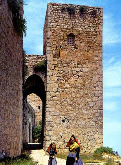 Castillo Nuevo de Santa Catalina. Torre de la Capilla - Castillo Nuevo de Santa Catalina. Torre de la Capilla. Foto antigua con pastiras
