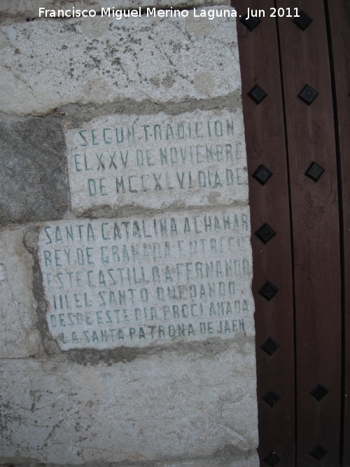 Castillo Nuevo de Santa Catalina. Puerta de Acceso - Castillo Nuevo de Santa Catalina. Puerta de Acceso. Inscripciones