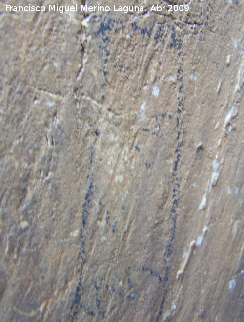 Pinturas rupestres del Frontn II - Pinturas rupestres del Frontn II. Rectngulo vertical con zigzags inclinados