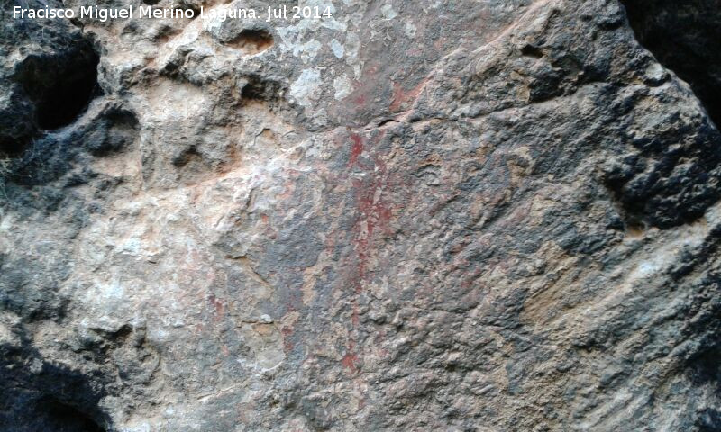 Pinturas rupestres del Frontn II - Pinturas rupestres del Frontn II. Restos en rojo