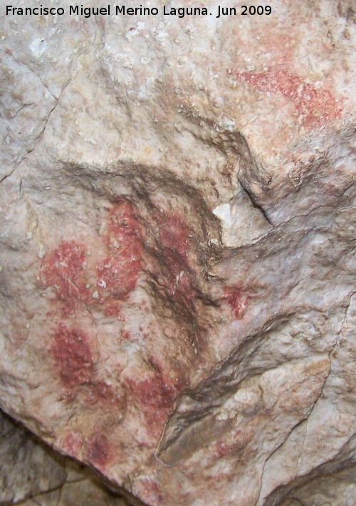 Pinturas rupestres de la Cueva de Ro Fro - Pinturas rupestres de la Cueva de Ro Fro. Mano en positivo de cuatro dedos