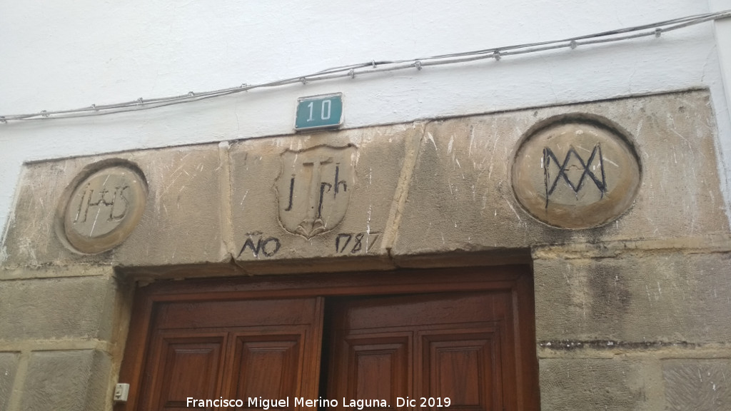 Casa de la Calle Moraga n 10 - Casa de la Calle Moraga n 10. Dintel