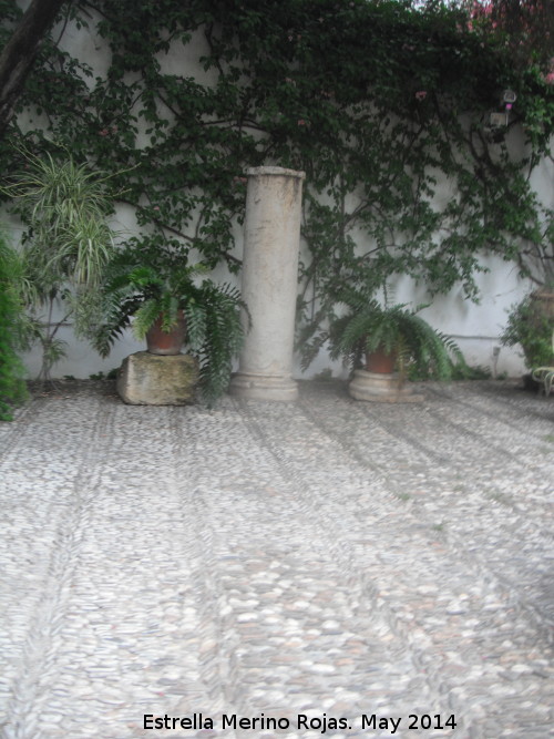 Palacio de Viana. Patio del Pozo - Palacio de Viana. Patio del Pozo. Suelo y columna