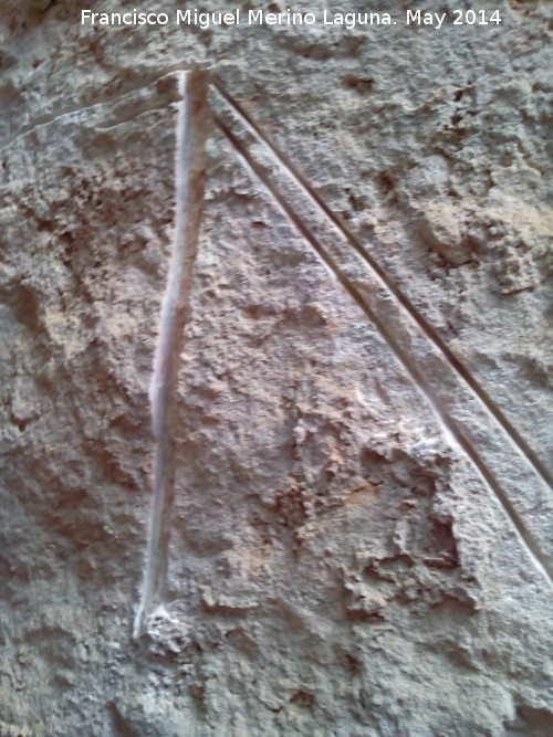 Cueva del Yedrn - Cueva del Yedrn. Principio de otro grabado