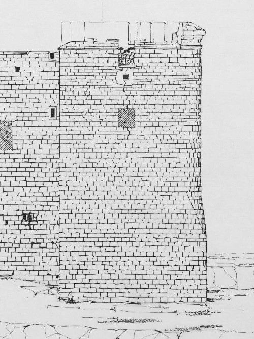 Castillo de Sabiote. Torre Abaluardada - Castillo de Sabiote. Torre Abaluardada. Plano. alzado norte IPCE 1983