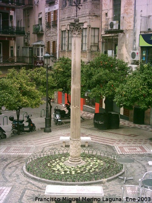 Convento de Santa Mara de los ngeles - Convento de Santa Mara de los ngeles. Columna del convento, actual Cruz del Psito