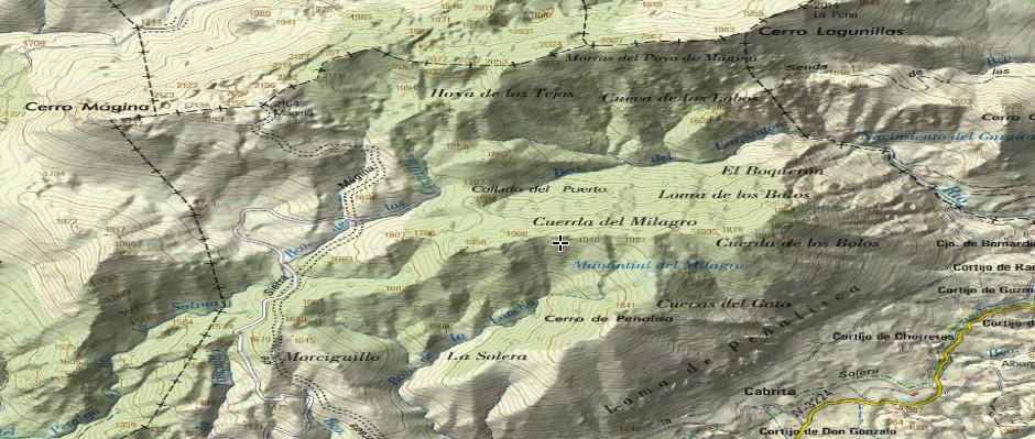 Cuerda del Milagro - Cuerda del Milagro. Mapa