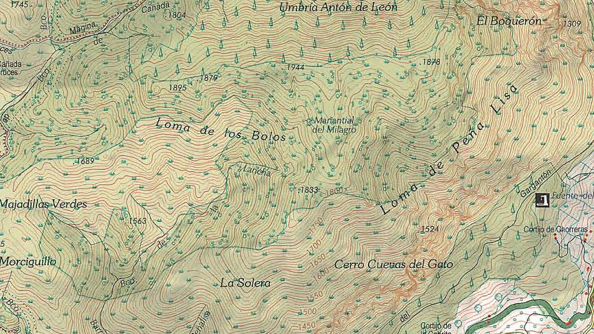 Cuerda del Milagro - Cuerda del Milagro. Mapa