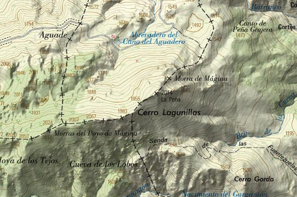 Cerro Lagunillas - Cerro Lagunillas. Mapa