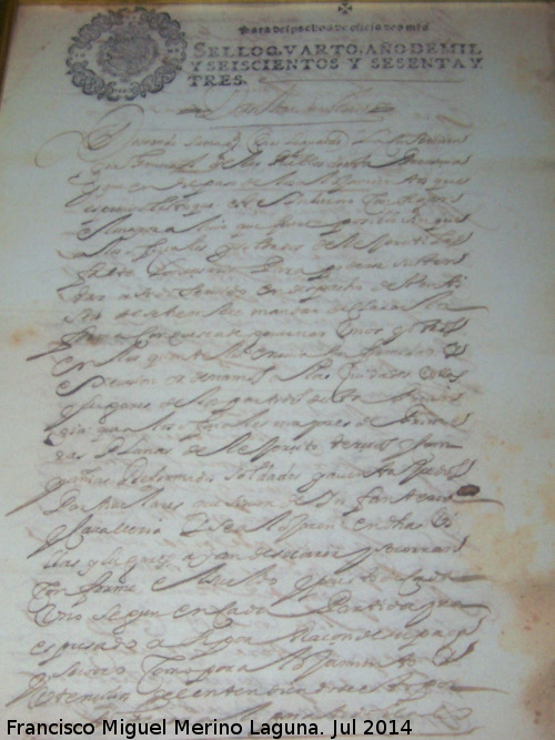 Ayuntamiento de Iznatoraf - Ayuntamiento de Iznatoraf. 1663 Documento de Don Juan de Austria sobre armas de infantera, Infantera Alemana y caballera