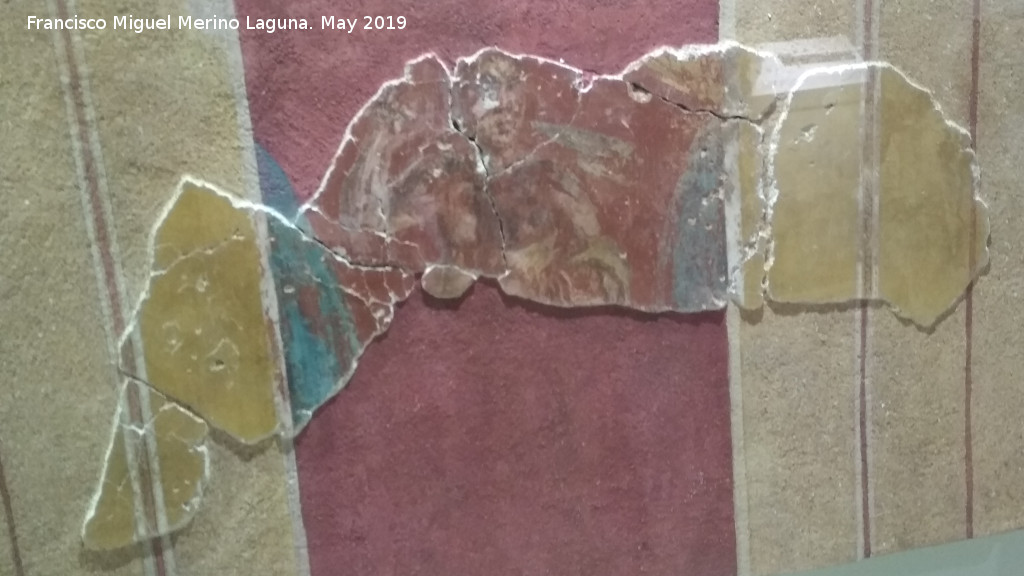 Cstulo. Mosaico de los Amores - Cstulo. Mosaico de los Amores. Pintura mural de Neptuno y Hrcules en estuco. Siglos I - II d.C. - Museo Arqueolgico de Linares