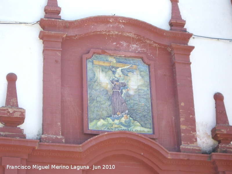 Ermita de San Francisco - Ermita de San Francisco. Azulejos de San Francisco con disparos de la Guerra Civil