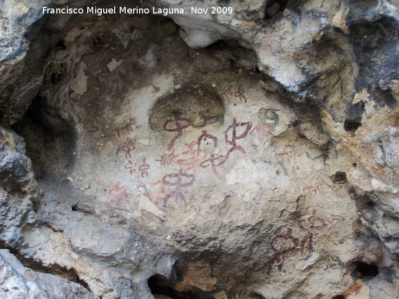 Pinturas rupestres de la Cueva de la Graja-Grupo VIII - Pinturas rupestres de la Cueva de la Graja-Grupo VIII. Escena principal