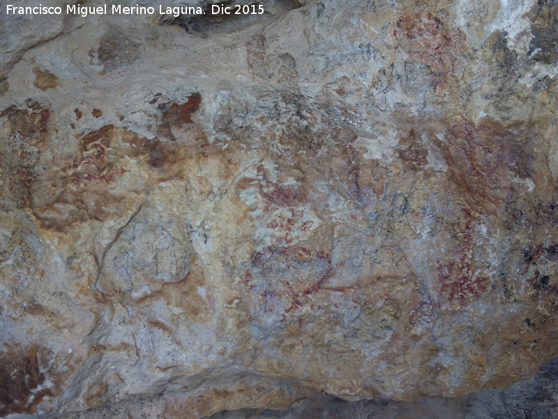 Pinturas rupestres de la Cueva de la Graja-Grupo III - Pinturas rupestres de la Cueva de la Graja-Grupo III. Parte izquierda del panel